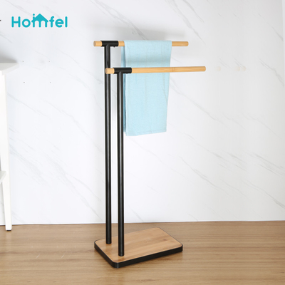 comprar Moderno soporte de toallas de baño negro, soporte de toallas sin metal. Fabricación en línea