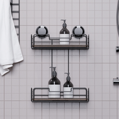comprar Cadillac de ducha de acero inoxidable sin perforación Organizador montado en la pared para artículos esenciales del baño Fabricación en línea