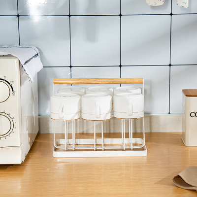 comprar Estante de secado de tazas con 6 ganchos tipo de pie Fabricación en línea