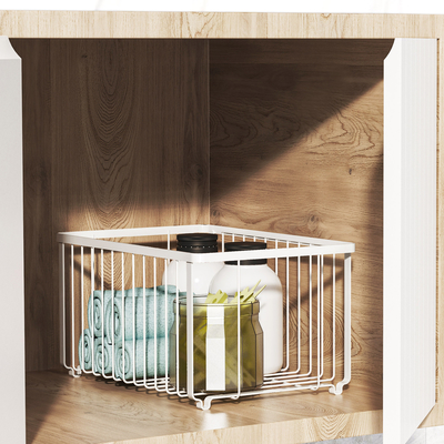 comprar Cuarto de baño de metal dentro del armario Estante de canasta para la organización del hogar moderno Fabricación en línea