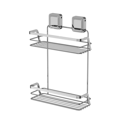 comprar Cadillac de ducha de baño de acero inoxidable, soporte de bandejas de tazas de succión de doble capa Fabricación en línea