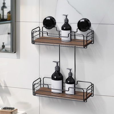comprar Solución de almacenamiento de baño Estante de alambre de hierro con copa de succión y diseño de montaje en la pared Fabricación en línea