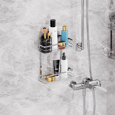 comprar Organizador de baño de acero inoxidable montado en la pared ducha Caddy de la copa de succión del cable de hierro Fabricación en línea