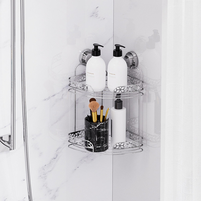 comprar Organice su baño con una estantería de ducha de doble nivel de alambre de hierro Fabricación en línea