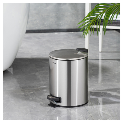 comprar Cisterna de basura de 30L suave cerrada con pedal de blindaje redondo para la gestión de residuos de baño Fabricación en línea
