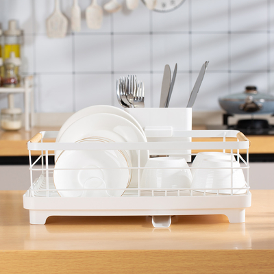 comprar Cuenco de cocina de metal para secar platos con bandeja de plástico desmontable con goteo Fabricación en línea
