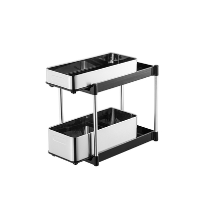 comprar Bajo el fregadero Estante de almacenamiento de cocina libre de desorden Estante de cocina de acero inoxidable de 2 niveles Fabricación en línea