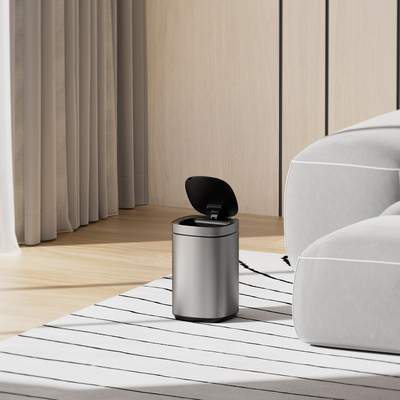 comprar 20L de acero inoxidable satinado Conjunto de sensores inteligentes automático sin contacto con el sensor de movimiento del hogar Litro de basura con tecnología de sensores Fabricación en línea