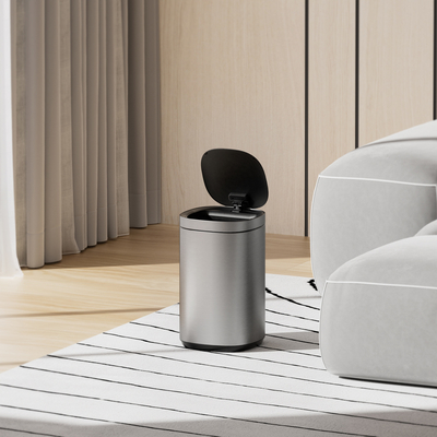 comprar Sensor de movimiento inalcanzable gran capacidad hogar de acero inoxidable sensor inteligente contenedor de basura automático 30L batería alimentada Fabricación en línea