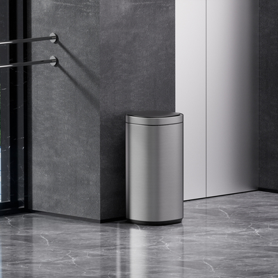 comprar Eliminación de residuos sin esfuerzo Contenedor de basura con sensor inteligente de 40L con detección automática de movimiento y material de acero inoxidable Fabricación en línea