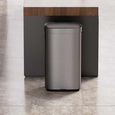 comprar Contenedor de basura inteligente de 80L de acero inoxidable ecológico para la eliminación de residuos sin contacto en oficinas y cocinas sostenibles Fabricación en línea