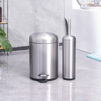 comprar Contenedor de residuos de acero inoxidable de 5 litros de gran capacidad con pedal y cubierta de rodadura duraderos Fabricación en línea