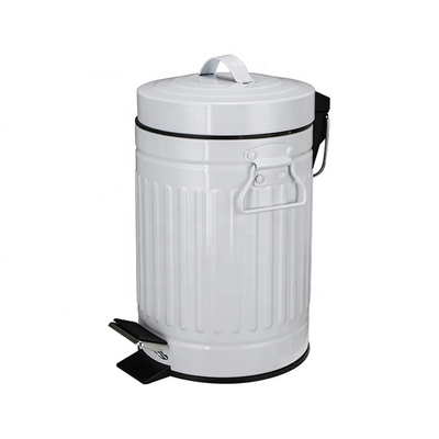 comprar Inicio Roma Cubo de basura redondo pequeño con tapa y mango Cubo de basura recubierto de polvo en forma redonda Fabricación en línea