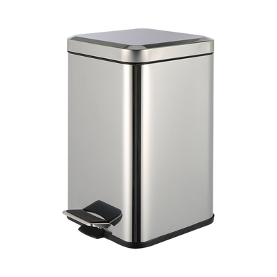 comprar Cuadrado Pedal contenedor de residuos 3L contenedor de residuos paso contenedor de basura de acero inoxidable contenedor de basura de metal contenedor de basura para oficina hotel hogar Fabricación en línea