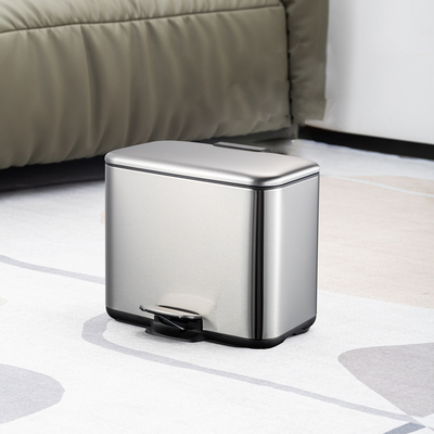 comprar 2 División 3L*2 Capacidad Cubo de reciclaje de acero inoxidable para una gestión elegante de residuos Fabricación en línea
