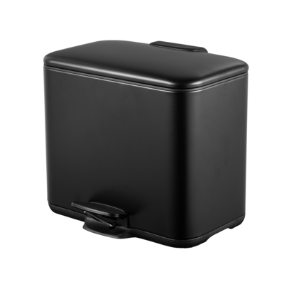 comprar Contenedor de residuos domésticos de reciclaje de forma rectangular 3L*2 de acero inoxidable, contenedor de pedales con tipo de cubierta rodante y fácil limpieza Fabricación en línea