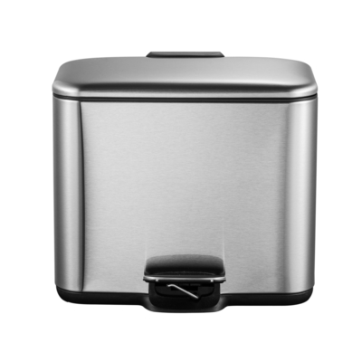 comprar 3L*2 contenedores de reciclaje 2 divisiones Pedal de acero inoxidable contenedor de rodadura Tipo de cubierta Fabricación en línea