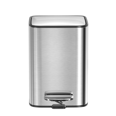 comprar 3L 5L de acero inoxidable blando cerrado rectangular bote de basura para la cocina sostenible baño oficina serie de defensor de baño Fabricación en línea