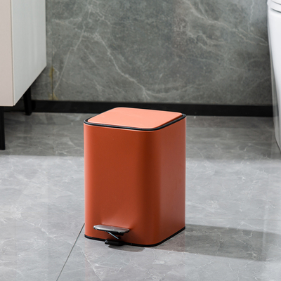 comprar Pedal de pie Cubo de basura de baño de acero inoxidable 3L 5L suave cerrado rectangular contenedor de basura para necesidades domésticas Fabricación en línea
