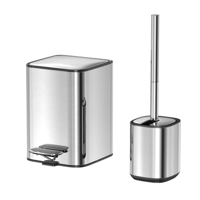 comprar Tipo de cubierta de rodadura de acero inoxidable suave cerrado cuadrado Pedal contenedor de basura Perfecto para el baño sala de estar y dormitorio Fabricación en línea