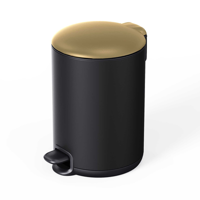 comprar Contenedor de pedales de acero inoxidable sostenible para la cocina Baño Contenedor de residuos de baño Contenedor de basura Contenedor de basura Contenedor de polvo tapa delgada Contenedor de basura de metal suave cerrado Fabricación en línea
