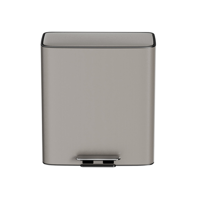 comprar Cuadrado 28L*2 Acero inoxidable, recipiente de basura de pedal cerrado suave para reciclaje en oficinas y salas de estar Fabricación en línea