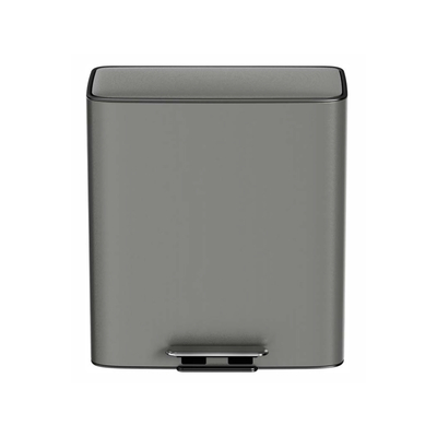 comprar Capa de rodadura Tipo 28L*2 Acero inoxidable blando cerrado cuadrado Pedal contenedor de basura para oficina y sala de estar Fabricación en línea