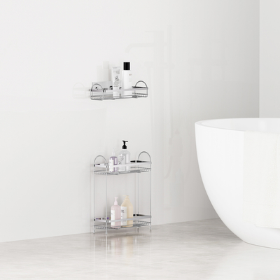 comprar No-perforación montado en la pared Caddy de ducha de acero inoxidable fácil de instalar organizador de ahorro de espacio para organizadores de ducha de baño Fabricación en línea