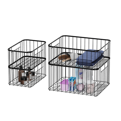 comprar Cestas de almacenamiento para el hogar Contenedores organizadores para el hogar gabinete despensa armario cocina nevera maquillaje de frutas cesta de alambre metálico Fabricación en línea