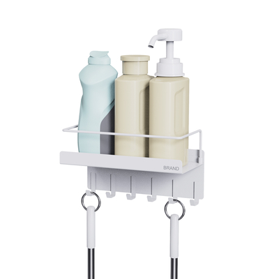 comprar Muebles de ducha con porta toallas sin perforación organizador de baño montado en la pared Fabricación en línea
