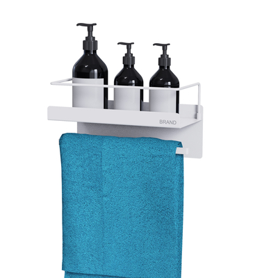 comprar Estante de ducha con porta toallas sin perforación atracción magnética organizador de baño montado en la pared coche de ducha Fabricación en línea