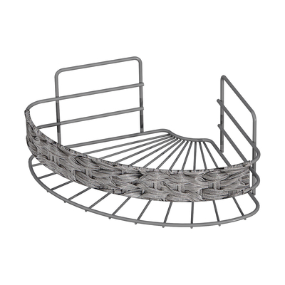 comprar No hay perforación montado en la pared del cuarto de baño de almacenamiento del bastidor de madera de la cesta de hierro de alambre organizador PS Box Caddy de ducha Fabricación en línea