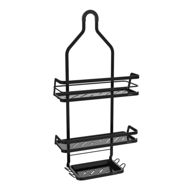 comprar Organizador de baño elegante colgante de alambre de hierro bastidor de acero inoxidable montado en la pared grifo de ducha Fabricación en línea
