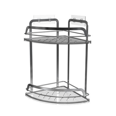 comprar Household Estilo organizador de baño de metal vaso de succión de hierro Wire Rack Acero inoxidable sin perforación montado en la pared Caddy de ducha Fabricación en línea