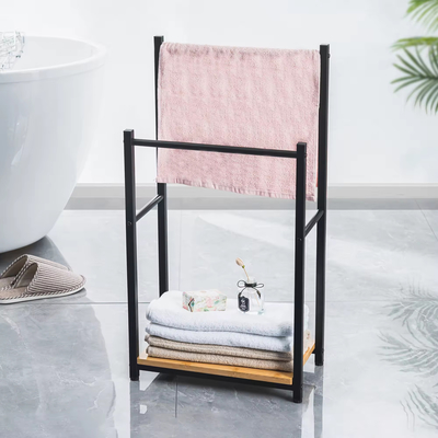 comprar Cuarto de baño de uso doméstico de pie removible Metal plegable Compacto Free Standing Towel Rack Fabricación en línea