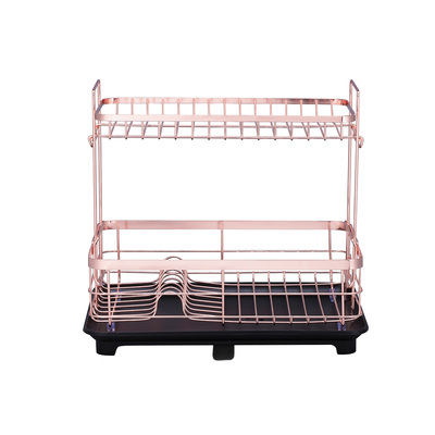 comprar 2 Niveles Compacto Plato de Estantería de Platos con alambre de cromado para la organización de la cocina Fabricación en línea