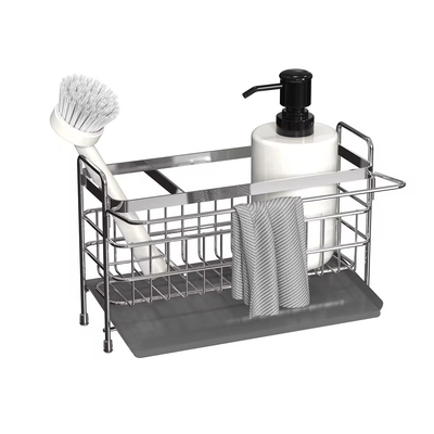 comprar Cuero de cocina Cubierta de contenedores Cubierta de almacenamiento Cubierta de fregadero Multifuncción Cubierta de esponja Cubierta de contenedores Organizador de fregadero Fabricación en línea