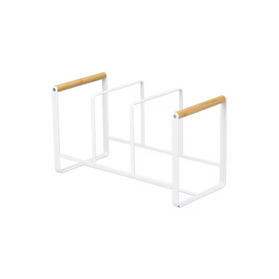 comprar Organizador de plato de metal de gran alcance para tablero de cortar con mango de bambú Fabricación en línea
