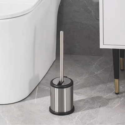 comprar Experiencia de limpieza de baño sin complicaciones con un cepillo de baño económico de acero inoxidable y un soporte abierto automático Fabricación en línea