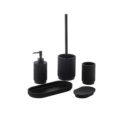 comprar Dispensador de jabón de espuma de cerámica negra, soporte de cepillo de dientes y accesorios de baño Fabricación en línea