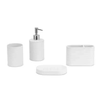 comprar Accesorios de baño de plástico Conjunto Dispensador de espuma Dispensador de jabón Cepillo de dientes Portador de jabón Fabricación en línea