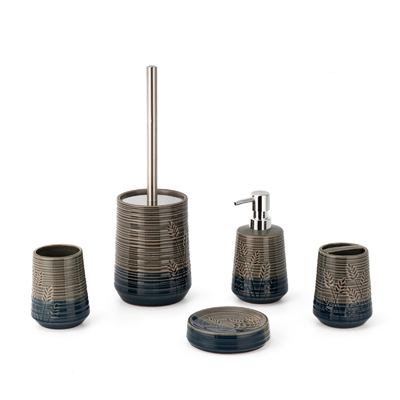 comprar Color de contraste cerámico Dispensador de espuma de jabón Cubierta de cepillo de dientes Accesorios de baño Fabricación en línea