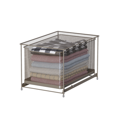 comprar Cestión de almacenamiento de alambre metálico apilable debajo del fregadero organizador Cestión de almacenamiento deslizante duradera para requisitos comerciales únicos Fabricación en línea