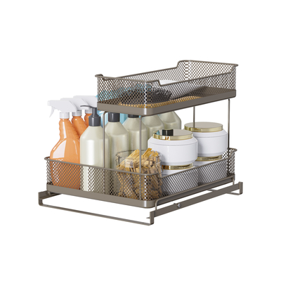comprar Bajo organizador del fregadero organizador de la cesta deslizante de la cocina de almacenamiento de la cesta por logotipo personalizado para el tipo de encimera Fabricación en línea
