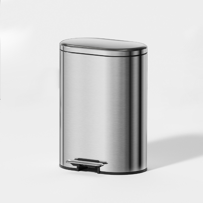 comprar bote de basura rectangular redondeado Pedal bote de basura para la cocina del hogar contenedor de residuos de acero inoxidable Gran capacidad Fabricación en línea