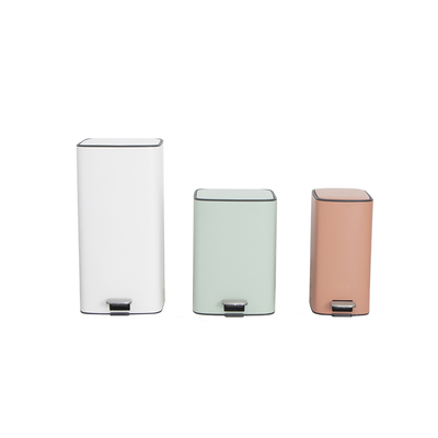 comprar Impresión de logotipo Permitido 18L Acero inoxidable suave cerrado Pedal cuadrado contenedor de basura contenedor de basura contenedor de basura para sala de estar y oficina Fabricación en línea
