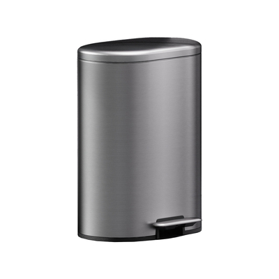 comprar Rectangular suave cerrar el cubo del pedal con función ANTI-IMPRENTACIONES DEDIGIENTES y material de acero inoxidable duradero redondeado cubo de basura rectangular Fabricación en línea