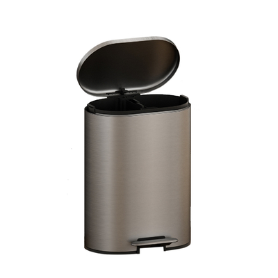 comprar contenedor de basura rectangular redondeado Elimina los residuos con el contenedor de pedal de acero inoxidable 6L a prueba de huellas dactilares y cierre suave Fabricación en línea