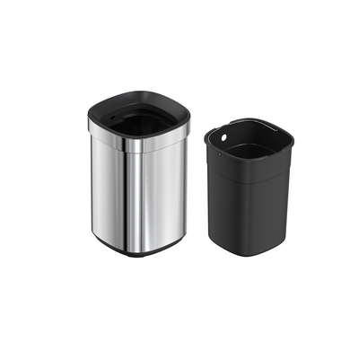 comprar 8L/12L/20L/30L Cubo de almacenamiento de acero inoxidable para el hogar Cubo de basura rectangular sin tapa Fabricación en línea