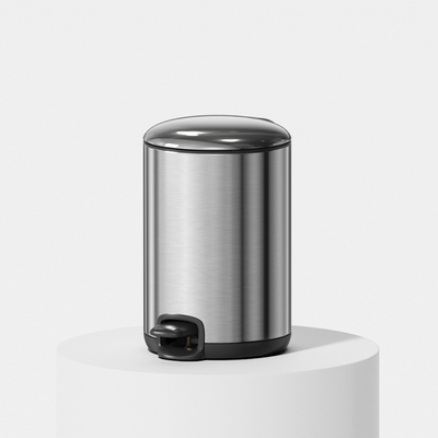 comprar Baño de acero inoxidable de 30L Pedal de tapa delgada contenedor de basura contenedor de residuos contenedor de basura suave cerrado redondo contenedor de basura de metal sostenible Fabricación en línea